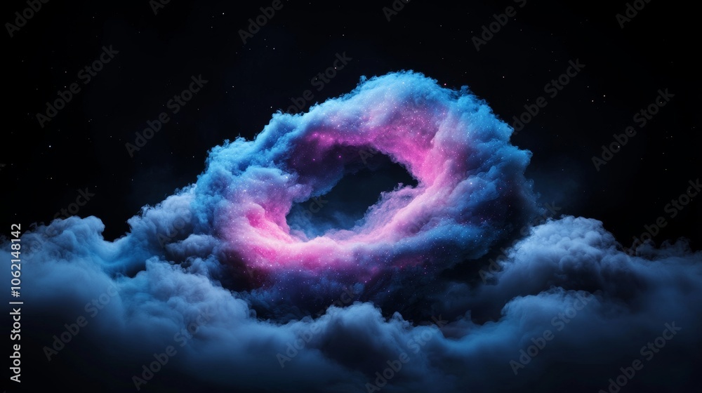 Wall mural an image of a spiral nebula with red-violet tones