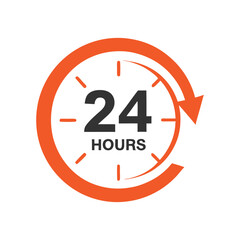 24 Hours Service Vector Icon Design.
