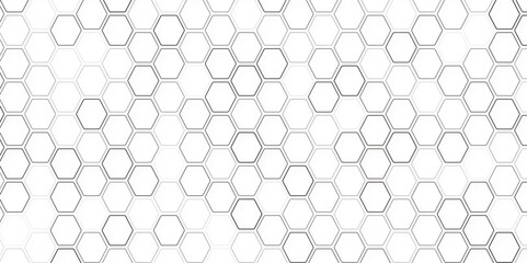 Black honeycomb on a white background. Isometric geometry. On a white sheet of geometric hexagonal figures in the form of honeycombs.