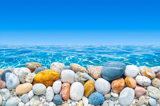 Floating rocks on the riverbed of the Dumbea river in Grande Terre, New Caledonia