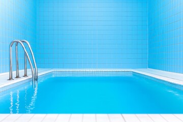 Patterns of underwater sunlight in an empty suburban pool.