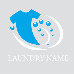 Laundry Logo Blue & white