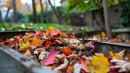 Fallen Leaves Turned into Compost for Garden Recycling