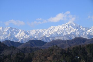 小川村から望む北アルプス