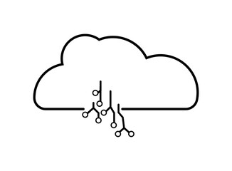 Cloud based sharing line icon,cloud computing line icon
