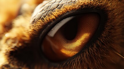 Close-up of a Golden-Eyed Insect's Eye with Fine Furry Texture