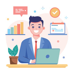 vector show a realistic single british business person