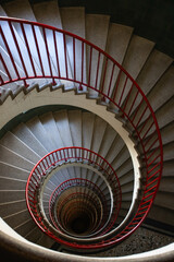 Fototapeta premium Spiral staircase in Ljubljana's Skyscraper
