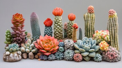 A Colorful Arrangement of Succulents