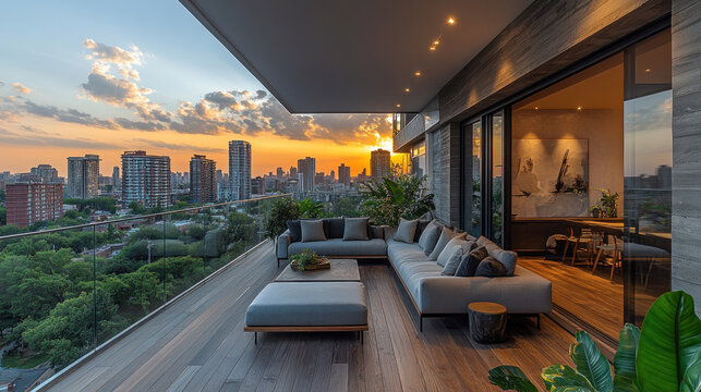 luxury condominium with balcony views, overlooking a vibrant cityscape, urban lifestyle with modern amenities