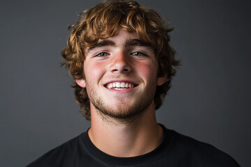 Obraz premium Portrait of smiling white cute teenage boy