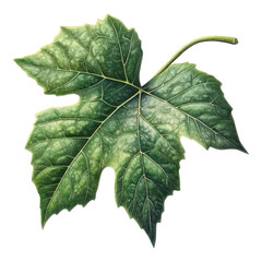 Fototapeta premium A detailed green leaf with intricate textures, showcasing natural beauty against a black background.