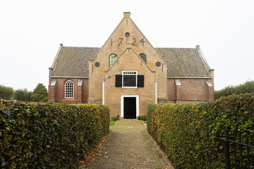 Small church -Maartenskerk, in the village of Oosterend, the oldest church on Texel in the Netherlands.