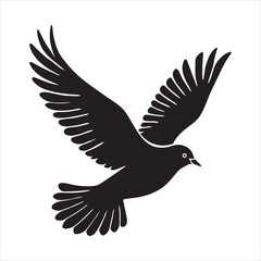 Fototapeta premium Flying bird silhouette illustration vector