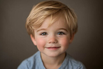 portrait of an white little boy with a smile