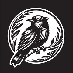 Obraz premium A bird looking around silhouette icon illustration vector