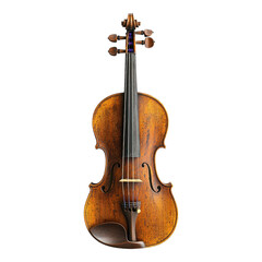 Obraz premium A beautifully crafted wooden violin showcased against a dark background, highlighting its elegant curves and intricate details.