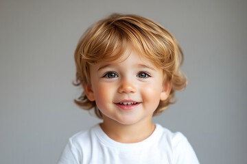 Naklejka premium portrait of an white little boy with a smile