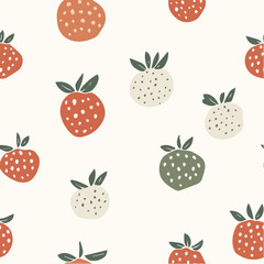 Vector of Strawberry Fruit Seamless Pattern
