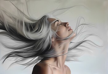 Naklejka premium gray hair
