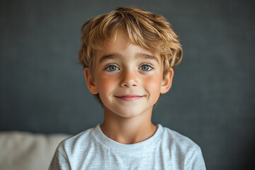Fototapeta premium portrait of an white little boy with a smile