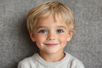 Naklejka premium portrait of an white little boy with a smile