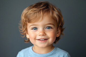 Naklejka premium portrait of an white little boy with a smile
