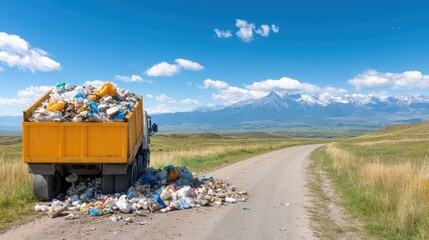 Garbage piling up in a landfill, representing the growing waste problem and the need for better recycling and waste management systems
