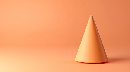 Fototapeta premium A simple, minimalistic cone shape displayed on an orange background, emphasizing design and color harmony.