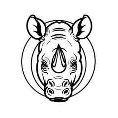 Rhino head vector