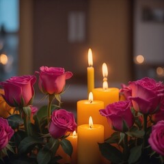 Ein Meer aus Rosen und Kerzen. Generative AI Technologie