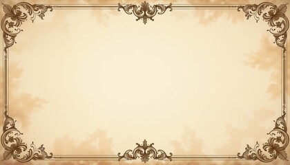 Obraz premium Antique paper background with ornate borders for design and copy space