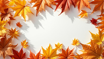 Fototapeta premium autumn leaves frame border