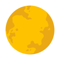 Isolate Full moon illustration vector design, Yellow Luna Icon symbol, Night sky grraphic elements for Decorations, Flat Clip art for Greeting card and Banner(Editable)