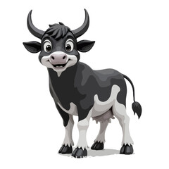 black and white cow