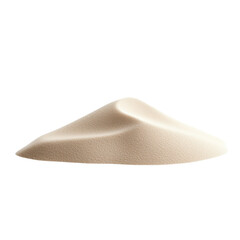 A mound of sand is sitting on a white background