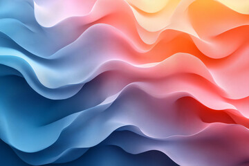 Fototapeta premium An abstract wavy lines background in soothing pastel hues, ideal for wellness branding, meditation apps, or calming visuals for winter events.