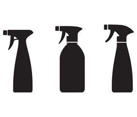 Cleaning spray vector cartoon illustration, Cleaning spray bottle vector silhouette, Spray bottle icon