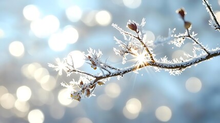 Frosted Red Berries in a Winter Wonderland: A Serene Close-Up Capturing Nature's Icy Beauty winter