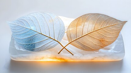 Intricate Leaf Veins with Natural Glow