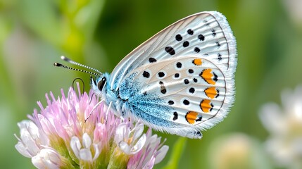 Obraz premium Close-Up of a Colorful Butterfly on a Flower