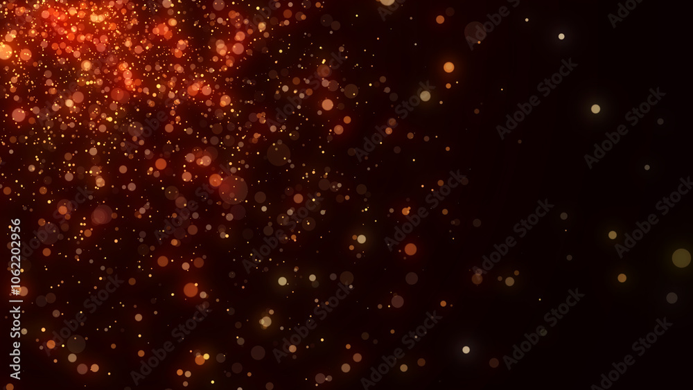 Aufkleber Dust particles. Abstract background of many particles. Fire flying sparks. 3d rendering.