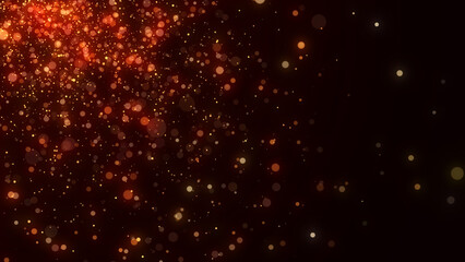 Dust particles. Abstract background of many particles. Fire flying sparks. 3d rendering.