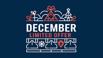 December Limited Offer with Christmas and New Year Themed Line Art