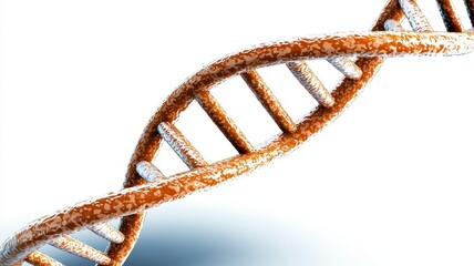 DNA double helix model, white isolate background