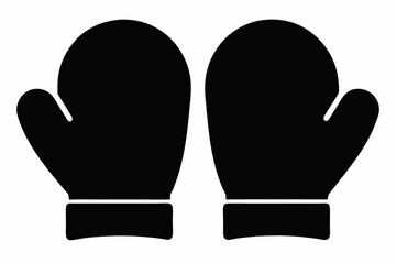 
Mitten silhouette, Christmas mitten vector, winter gloves design, icon, symbol on white background.
