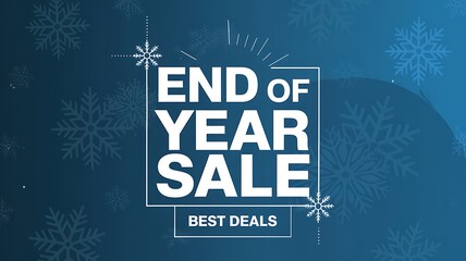 End of Year Sale Announcement with Snowflakes