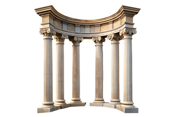 Obraz premium Greek round columns structure on transparent background