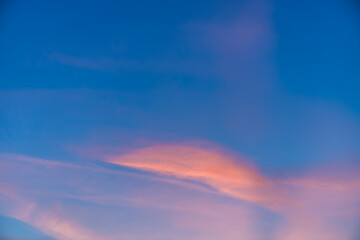 pink clouds at sunset, sunrise, magical, fantasy natural background, celestial landscape