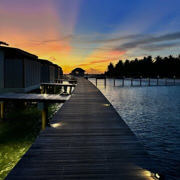 Fototapeta pier at sunset